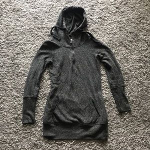 Long french terry zip up hoodie